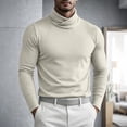 thumbnail image 5 of TKKCS Mens Mock Neck Long Sleeve Shirt Slim Fit Undershirt Soft Stretch Wrinkle Resistant Base Layer Top Beige XL, 5 of 5