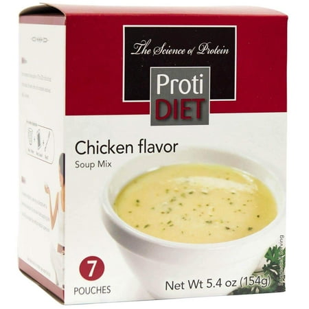 ProtiDiet Soup - Chicken Flavor - 7/Box - High Protein 15g - Low Calorie - Fat