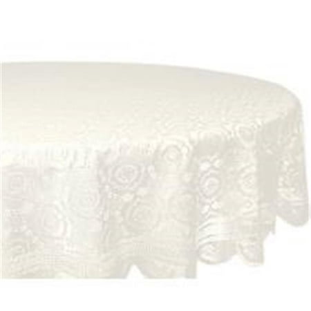 

Cream Vintage Polyester Lace Tablecloth 63 inch Round
