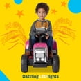 thumbnail image 3 of Kidzone 12V 7AH Treaded Tires Kids Battery Powered Electric Tractor with Trailer Toddler Ride On Toy for 3+ Years Boys & Girls, 3-Gear-Shift 7-LED Lights USB & Bluetooth Audio - Light Pink, 3 of 6