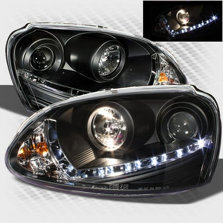HID Model 2006-2009 Golf GTI Jetta Rabbit LED Projector Headlights Black Head Lights Pair Left+Right 2007 (Best Golf Gti Model)