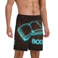 thumbnail image 2 of Kdxio Neon Sign For Books Print Mens Sleep Shorts Bottoms Soft Comfy Pajama Wear Pants with Drawstring Pockets, 2 of 5