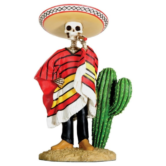 Dod Bandito Mexican Bandit with Cigar Skeleton Outlaw Sculpture