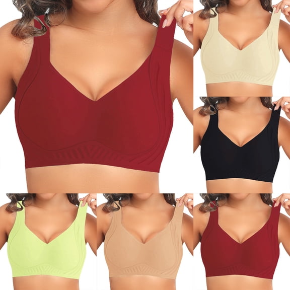 Soft Bra for Women JIANLAI No Underwire - Wireless Comfort Compression Support Adjustable Everyday Bra Beige