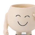 thumbnail image 3 of Flower Pot Cute Smile Standing Succulent Flowerpot Fadeless Resin Plant Pot for Garden Courtyard Cafe Bar Type 1, 3 of 5