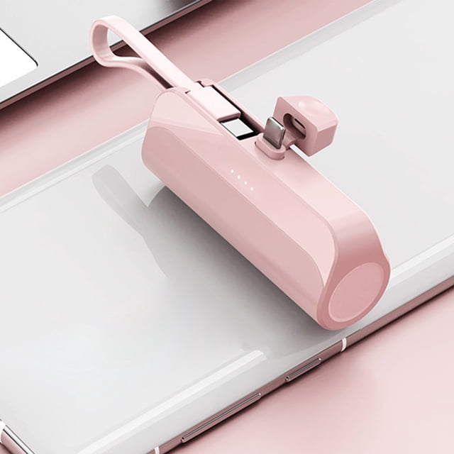 Introducing The Compact And Portable Capsule Power Bank Your Convenient Charging Solution With 5000mAh Capacity And Built In Cable