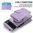 thumbnail image 4 of Dteck Magnetic Detachable Wallet Case for Google Pixel 9/9 Pro,Luxury Leather 2 in 1 Case Compatible with Mag Safe Card Slot Pocket Stand Shockproof Cover for Google Pixel 9/9 Pro,Purple, 4 of 5