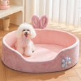 thumbnail image 1 of Princess Dog Bed Semi-Enclosed Pink Pet Mat Keeps Warm and Deep Sleeping All Seasons Super Soft Machine Washable Cat Bed ShopWise Round, 1 of 6
