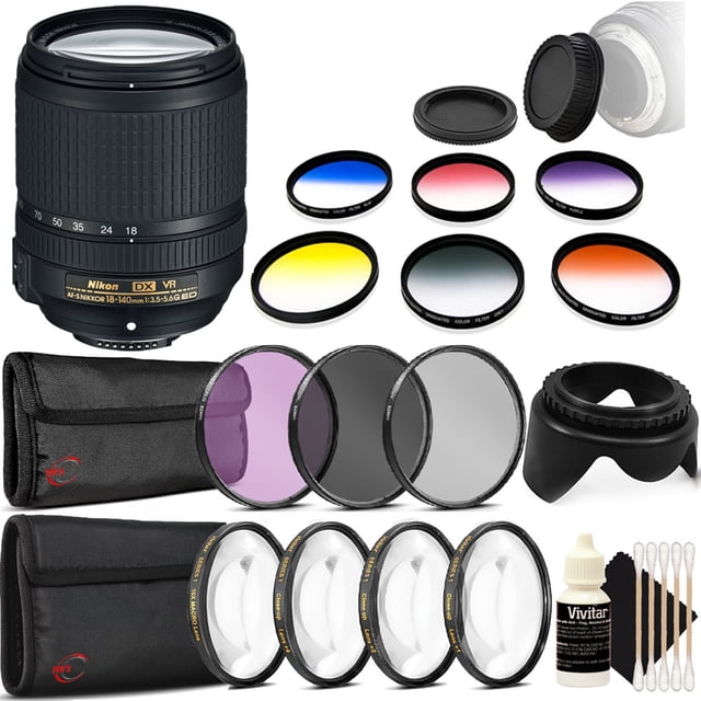 Nikon AF-S DX NIKKOR 18-140mm Lens for Nikon DSLR Cameras w/ Accessory Bundle