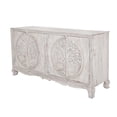 thumbnail image 2 of Antique White Wood Double Tree Cabinet - 4 Door Storage Organizer, 2 of 5