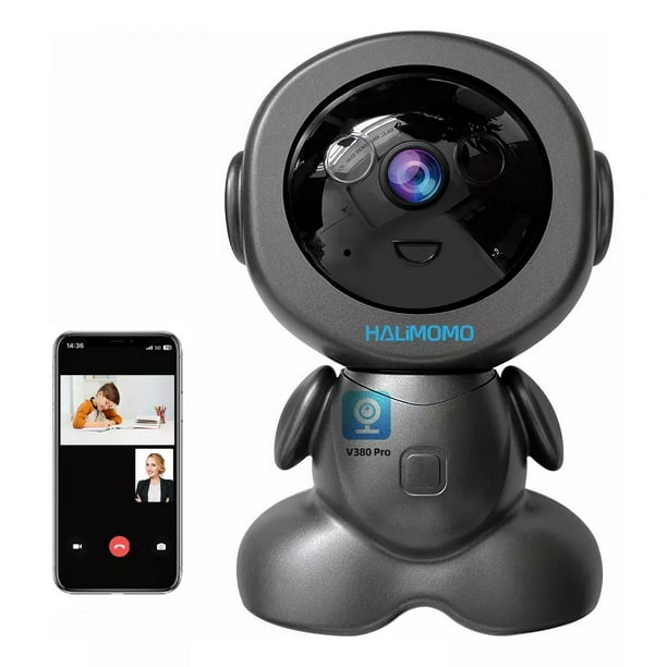 Cámara Dome Halimomo Smartcam Q01 3mp Wifi 360° Nocturna Color Negro cámara de seguridad audio bidireccional detección humana seguimiento automático
