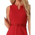 thumbnail image 5 of DARING DIVA Women's Belted Waist V Neck Sleeveless Work Dresses XL Red, 5 of 6