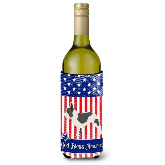 USA Patriotic French Bulldog Wine Bottle Beverge Insulator Hugger