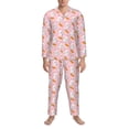 thumbnail image 3 of Naloa Rabbit And Carrot Men’s Pajamas Set - Long Sleeve Button Down Sleep Shirt and Pajama Bottoms Sleepwear Set-X-Large, 3 of 7