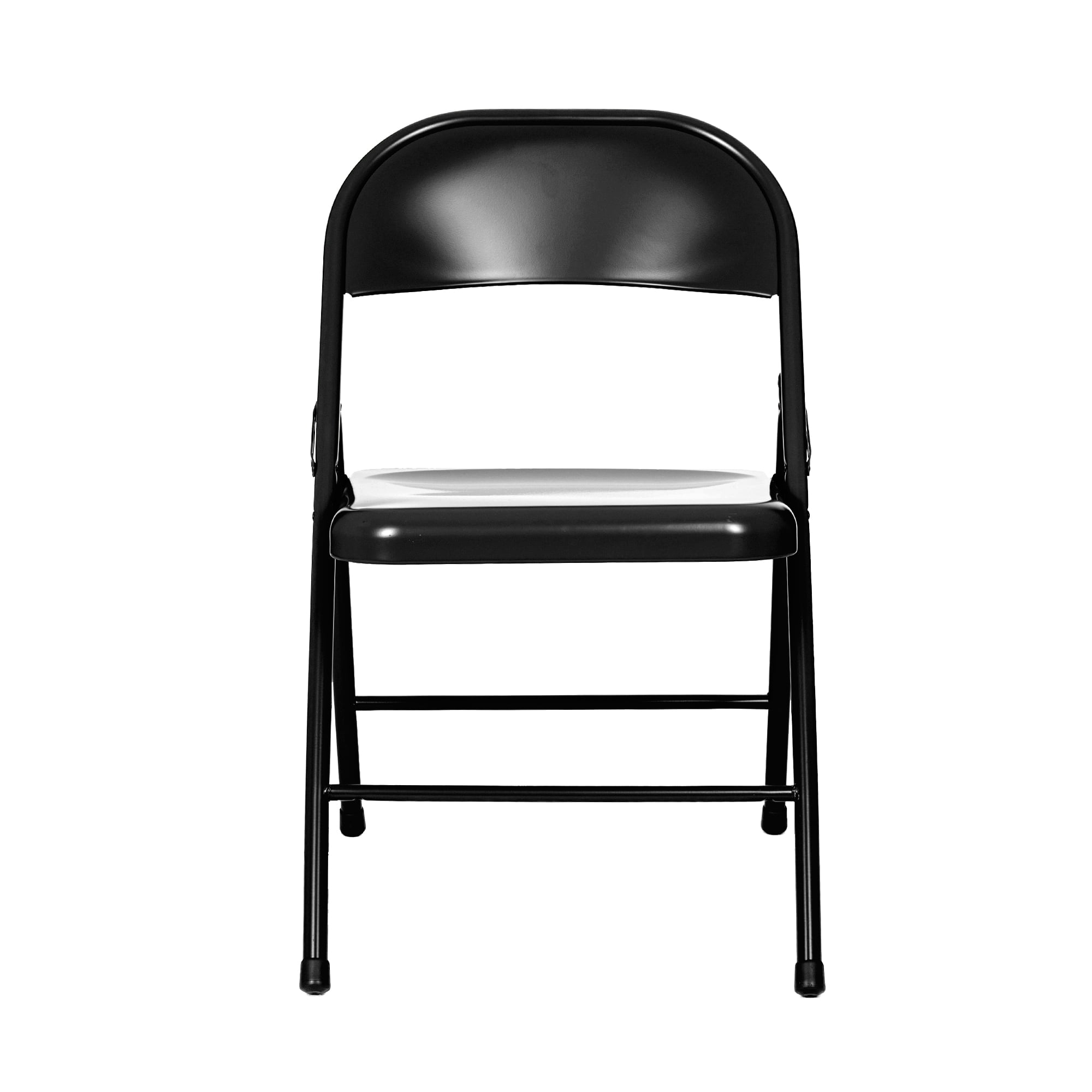 Hampden Furnishings Bernadine Collection Basics All Metal Folding Chair, Black, Pack of 4