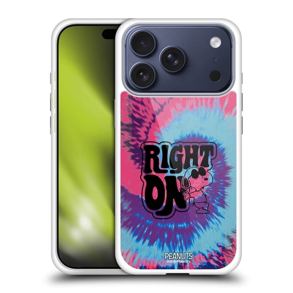 Head Case Designs Peanuts Woodstock 50th Snoopy Tie Dye Right On Soft Gel Case for Apple iPhone 17 Pro