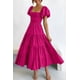 thumbnail image 3 of Vestido PRETTYGARDEN de Manga Abullonada, Cuello Cuadrado, Largo Midi, Talla XL, 3 of 8