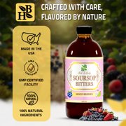 Herb To Body Soursop Bitters Mixed Berries Liquid Herbal Supplement, Great-Tasting | 16 fl oz
