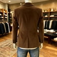 thumbnail image 5 of Tqcoqu Women's Casual Corduroy Blazer,Notched Lapel Button Front Jacket,Long Sleeve Jackets Coat Business Blazers,Brown Women's S-XXL, 5 of 9