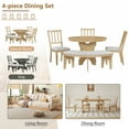 thumbnail image 5 of Churanty Farmhouse Dining Set for 4,Wood Round Kitchen Dining Table Set with 4 Upholstered Chairs and Curved Bench,Natural, 5 of 21