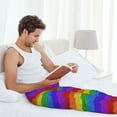 thumbnail image 4 of Uemuo Colorful Glitter Rainbow Pattern Men's Wide Leg Palazzo Lounge Pants with Pockets Light Weight Loose Comfy Casual Pajama Pants-Small, 4 of 9