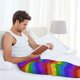 thumbnail image 5 of Fotbe Colorful Glitter Rainbow Pantalones de Pijama para Hombre, Pantalones de Dormir, Pantalones de Casa con Cintura Ajustable y Bolsillos-Medium, 5 of 6
