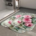 thumbnail image 2 of 1pc Pink Roses Absorbent Non-Slip Bathroom Thickened Flannel Rug Decor,Soft,Quick Drying,Suitable For Indoor/outdoor Use,Bathrooms,Bedrooms,Kitchens,Terrace,Laundry Rooms,16"x24", 2 of 9