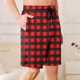 thumbnail image 7 of ZToonmas Men's Casual Pajama Shorts Bermuda Shorts Plaid Elastic Waist Drawstring Sports Fitness Shorts, 7 of 7