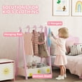 thumbnail image 4 of Qaba Kids Clothing Rack, Kids Dress Up Rack with Storage, Hangers, Pink, 4 of 10