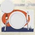 thumbnail image 3 of Ambesonne Hunting Place Mats Set of 4, Cocker Dog and Ducks, Standard Size, Dark Blue Orange White, 3 of 6