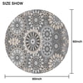 thumbnail image 6 of Gray Floral Mandala and Leaf Pattern Round Tablecloth 60"x60",Wrinkle Wipeable Table Cloth for Kitchen Dining Room Picnic Patio Party, 6 of 6
