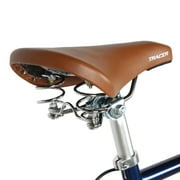Tracer Osaka Hybrid City Bike for Women, Steel Frame, Shimano 3 Speed, 28 Wheels, Brown Seat Brown Grips Comfort Bike, Commuter - 21 Frame - Blue