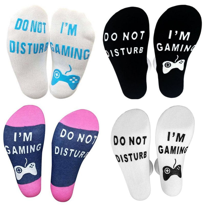 Do Not Disturb Im Gaming/Playing Funny Cotton Socks Gamer Socks Funny Ankle Socks Great Gift For Gamer Lover 