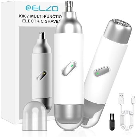 Nose Hair Trimmer for Women Men, 2 in 1 Rechargeable Flawless Facial Hair Removal & Nose Ear Hair Trimmer, Portable Face Hair Removal Shaver for Chin Upper Lip Peach Fuzz Ideal for Travel Use