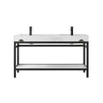 thumbnail image 6 of Funes 60" Double Sink Bathroom Vanity in Matte Black Frame White Top No Mirror, 6 of 8