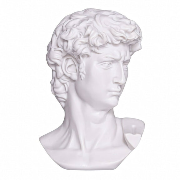 danila-souvenirs Michelangelo David Statue Head Classic Roman Greek Marble Bust Sculpture 6” (15 cm)