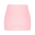 thumbnail image 5 of THDHVS Skirts for Women Trendy,Womens Fashion Solid Color Low Waisted Summer Elastic Waist Leggings Short Skirt Pink L, 5 of 6