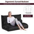 thumbnail image 5 of Adjustable Floor Sofa Bed with 2 Lumbar Pillows,Folding Futon Lazy Sofa with 5 Degrees Adjustable Backrest, Floor Chaise Lounge Chair for Gaming Living Room Bedroom, Black, 5 of 9
