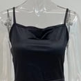 thumbnail image 4 of Vestido corto de verano, vestido de tirantes de mujer con correa de espagueti negro puro para el ocio diario, 4 of 8