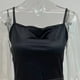 thumbnail image 4 of Vestido corto de verano, vestido de tirantes de mujer con correa de espagueti negro puro para el ocio diario, 4 of 8