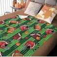 thumbnail image 5 of Fall Football Game Time Flannel Blanket, Autumn Sports Theme Throw Blanket Birthday Gifts for Football Lover Men Women, Touch Down Rugby Maple Leaves Soft Blanket for Bedding Sofa 50 x 60 Inch, 5 of 5
