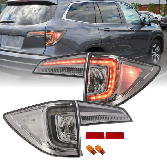 2016-2018 Honda Pilot 3rd GEN SUV All Clear LED 4PC Tail Lights - Unique Style Racing