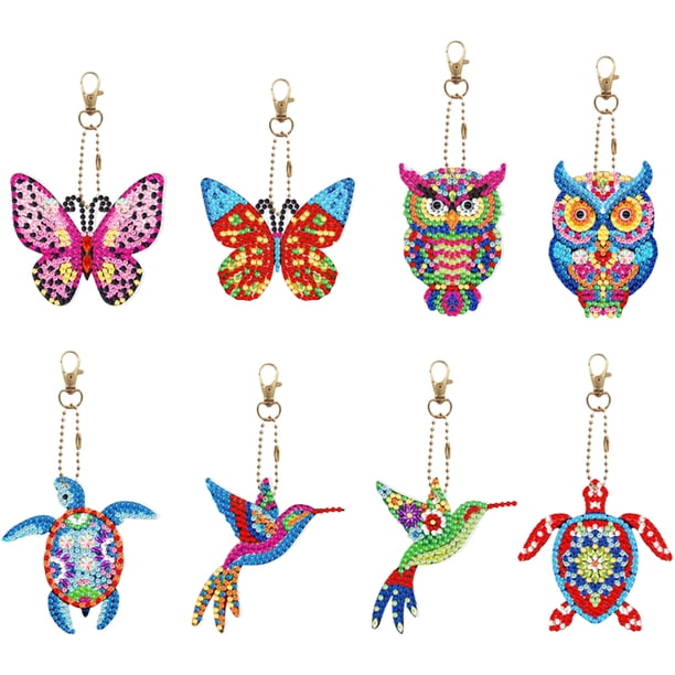 8 Piezas Adorno Pintura Diamantes Imitación Doble Cara (mariposa Búho Colibrí)