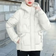 thumbnail image 2 of MaFYtyTPR Womens Coats Winter Women's New Long-sleeved Hooded Solid Color Zipper Pocket Top Casual Coat White M, 2 of 5