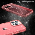 thumbnail image 3 of JETech Glitter Case for iPhone 13 Pro Max 6.7-Inch, Bling Sparkle Shockproof Phone Bumper Cover, Cute Sparkly for Women and Girls (Red), 3 of 7