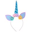 thumbnail image 2 of Glitter Kids Girls Cuerno Diadema De Flores Accesorios De Disfraces Azul BLESIY Diadema Unicornio para Niños, 2 of 8