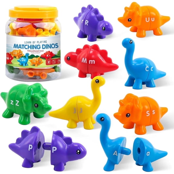 Dinosaurs Toys for Kids,Matching Letters Alphabet Games,Montessori Learning Toys for Toddlers 3,Preschool Educational Activities Toys for Girls Boys 3-6 Years