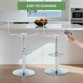 thumbnail image 5 of Acrylic Bar Stools Set of 2, Clear Adjustable Height Silver Base Barstools with Back, 360° Swivel Transparent Modern Bar Stool for Kitchen Island, Dining, Bar, Pub, 5 of 14