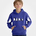 thumbnail image 2 of WAVSUF Kids Boys Hoodie, Loose Fit Long Sleeve with Pockets Fall Halloween Casual Sweatshirts Blue 5, 2 of 5