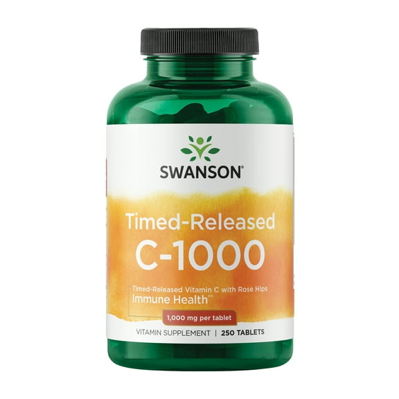 Swanson Timed-Release Vitamin C with Rose Hips Tablets, 1,000 mg, 250 Count
